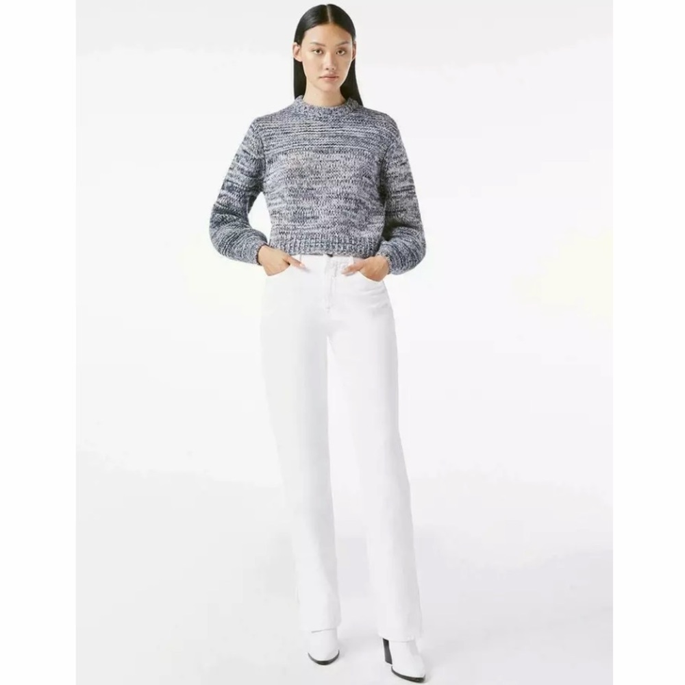 FRAME DENIM Le Drew High Rise Straight White Jeans